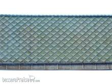 Halling B-3018 - Dachplatte Faserzement, 1 Dachplatte, 2 Dachfirste, 2 Regenrinnen. Bausatz