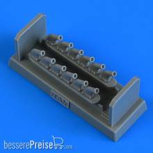 Quickboost QB48 929 - 1:48 P-51D Mustang exhaust for Tamiya