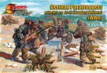 Mars Figures MS32038 - 1:32 German Paratroopers with 10.5cm LG42 (Tropical Uniform) WWII