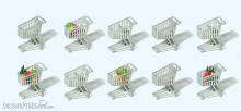 Preiser 17224 - H0 Einkaufswagen 10 St.