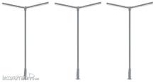 Faller 180122 - LED-Kreuzmastleuchte, zweiarmig, kaltweiß, 3 Stück