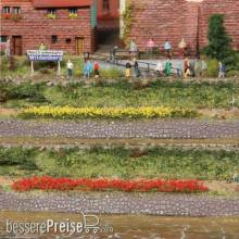 Heki 1814 - 10 Grasstreifen gelb-rot, 100 mm lang, 6 mm hoch