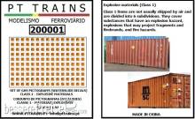 PT Trains 200001 - Set Wasserdecals Piktogramme explosive Materiale