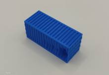 Trains4you 200140 - Container beschädigt 20ft, blau, 1 Stück im Maßstab 1:45 (Spur 0)