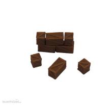 Trains4you 200303 - N - Holzkisten Set, 4 große Kisten und 4 kleine Kisten, dunkelbraun