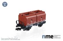 NME 201304 - Kokskübelwagen Okmm 38, bel. m. 2 Kübeln, DB, Ep. 3 - 3. - Betr.nr. 600 621