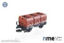NME 201309 - 3er Set Kohlekübelwagen Okmm 38, bel. m. je 3 Kübeln, DB, Ep. 3 - 5./6./7. Betr.nr. 600 777 / 600 785 und 600 796