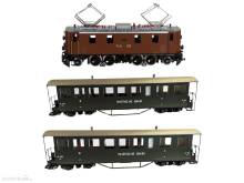 Train Line 45 2050000-02 - RhB Lok- und Wagenset: Ellok Ge 4/6 353 analog + RhB Personenwagen BC 1506 und BC 1507