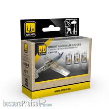 AMMO by MIG Jimenez A,MIG-7538 - A-STAND Bright Aluminium Colors Set