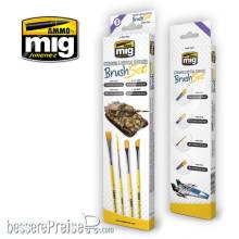 AMMO by MIG Jimenez A.MIG-7604 - Streaking and Vertical Surfaces Brush Set
