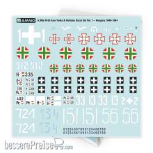 AMMO by MIG Jimenez A,MIG-8193 - Axis Tanks & Vehicles Decal Set Vol, 1 - Hungary 1940-1944