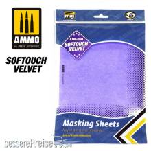 AMMO by MIG Jimenez A.MIG-8244 - Softouch Velvet Masking Sheets (x5 sheets, 280mm x 195mm, adhesive)