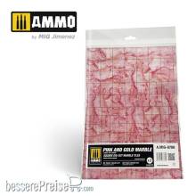 AMMO by MIG Jimenez A.MIG-8786 - Pink and Gold Marble. Square Die-cut Marble Tiles - 2 pcs.