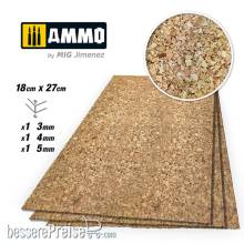 AMMO by MIG Jimenez A.MIG-8846 - CREATE CORK Thick Grain Mix (3mm, 4mm and 5mm) - 1 pc. Each Size