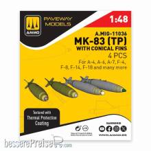 AMMO by MIG Jimenez A,MIG-11036 - 1:48 MK-83 with thermal protection and conical fin (4 pcs)