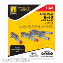 AMMO by MIG Jimenez A,MIG-11045 - 1:48 R-60 - AA-8 Aphid (4 pcs)
