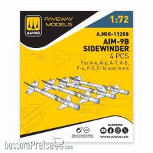 AMMO by MIG Jimenez A,MIG-11208 - 1:72 AIM-9B Sidewinder (4 pcs)