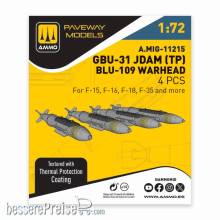 AMMO by MIG Jimenez A,MIG-11215 - 1:72 GBU-31 JDAM (with Thermal Protection), BLU-109 Warhead