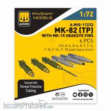 AMMO by MIG Jimenez A,MIG-11233 - 1:72 MK-82 with thermal protection and MK-15 Snakeye fin (6 pcs)
