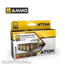 AMMO by MIG Jimenez ATOM-20721 - ATOM Tyres and Rubber Rusty Tracks Set