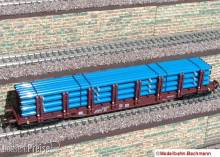 Modellbahn-Bachmann 2080132B - Mantelrohre blau für Tillig, für den 4-achs. Rungenwagen (Art.- Nr. 1557 u.ä.) Größe: 153 x 22 m
