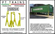 PT Trains 210214 - 4 Containerstützen - 2 x CF + 2 x CFP - 1 PT TRAINS containers
