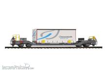 Bemo 2289164 - RhB Sbk-v 7704 Tragwagen mit Planenbehälter ´Gfeller´