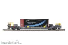 Bemo 2289168 - RhB Sbk-v 7708 Tragwagen mit Planenbehälter ´Gfeller´