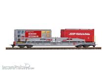 Bemo 2290122 - RhB Sl 7762 ACTS Tragwagen mit Mulden ´RhB & Güterbahn (Hafen)´