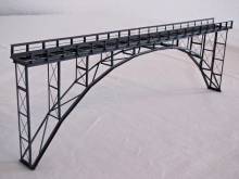 Hack Brücken 23200 - Hochbogenbrücke 32cm eingleisig, grau - Typ HN32