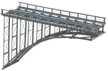 Hack Brücken 23210 - Hochbogenbrücke (Hälfte) 16cm zweigleisig, grau - Typ HN32-0