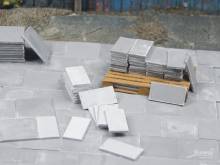 Juweela 23340 - 1:32 Gehwegplatte 25x50 grau hell, 140x