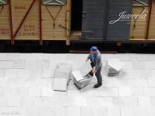 Juweela 24149 - 1:45 1:50 Gehwegplatten 50x50 - grau hell, 420x