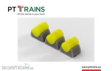 PT Trains 2421225 - 1/87 Fasshalter grau (3x) beladen mit jeweils ein gelbes Fass