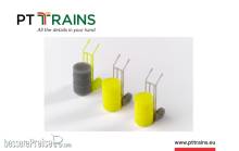 PT Trains 2421229 - 1:87 3 Sackkarren beladen mit einem Fass