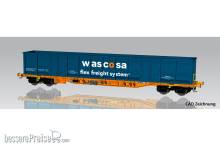 Piko 24566 - Containertragwg. Sgnns mit E-Aufbau blau CH-Wascosa VI