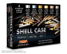 Lifecolor CS47 - Shell Case - Perfect Metals Set 1 6 x 22 ml