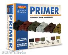 Lifecolor PS01 - 6 Coloured Acrylic Primers 6 x 22 ml