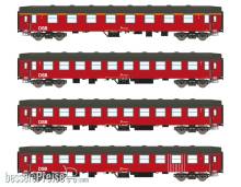 ASM Arndt Spezial-Modelle 25101 - 4er Set Personenwagen UIC-Y, A+B+B+Bk DSB, Ep.IV