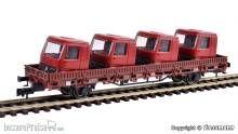 Kibri 26253 - H0 Niederbordwagen mit Führerhäusern beladen