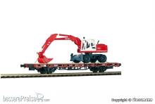 Kibri 26258 - Spur H0 Niederbordwagen mit Atlas Radbagger, Fertigmodell
