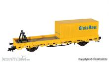 Kibri 26264 - Spur H0 Schutzwagen mit Auflage für MFS 100 und Container GleisBau, Fertigmodell