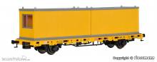 Kibri 26268 - Spur H0 Niederbordwagen mit 2 Containern GleisBau, Fertigmodell