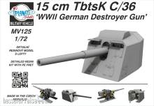 Planet Models 129-MV125 - 15 cm TbtsK C/36 WWII German Destroyer Gun in 1:72