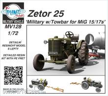 Planet Models 129-MV128 - 1:72 Zetor 25 Military w/Towbar for MiG 15/17s