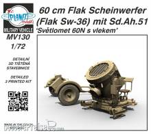Planet Models MV130 - 1:72 60 cm Flak Scheinwerfer (Flak Sw-36)