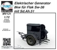 Planet Models MV131 - 1:72 Elektrischer Generator 8kw für Flak Sw-36) mit Sd.Ah.51 1/72
