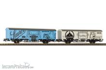 Piko 27747 - 2er Set Gedeckter Güterwagen Starke Marken Saurer SBB V