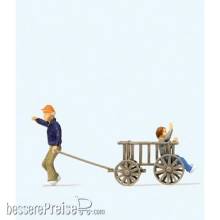 Preiser 28112 - HO 1 Kinder mit Bollerwagen