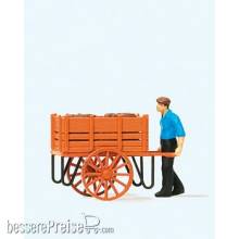 Preiser 28131 - HO 1 Arbeiter mit Handwagen
